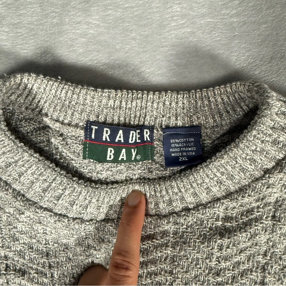 Vintage Trader Bay Crewneck Sweater Mens 2XL Grandpa Style Made In USA 90s